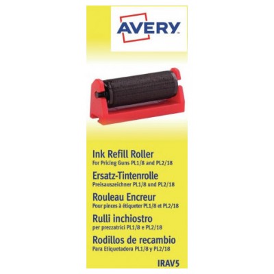 PACK 5 RODILLOS DE TINTA PARA ETIQUETADORAS PL 1/8, PL 2/18 AVERY IRAV5 (Espera 4 dias)