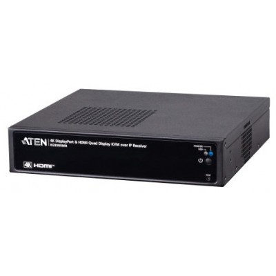 ATEN PREMIUM MODEL (CONSULTAR) USB 4K HDMI AND DISPLAYPORT QUAD-DISPLAY KVM OVER IP RECEIVER WITH MULTI-VIEWER AND VIRTUAL MACHINE ACCESS (KE8980MR-AX-G) (Espera 4 dias)
