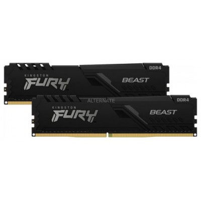 MEMORIA KINGSTON FURY BEAST BLACK DDR4 64GB (KIT 2) 3200MHZ  CL16     - KF432C16BBK2/64 (Espera 4 dias)