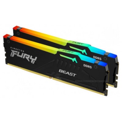 MEMORIA KINGSTON FURY BEAST RGB DDR5 64GB KIT2 5200MT/S  CL4 (Espera 4 dias)