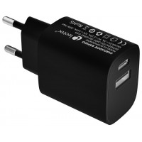 CARGADOR PARED/VIAJE USB-C/PD + USB-A 20W NEGRO LEOTEC (Espera 4 dias)