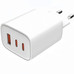CARGADOR PARED/VIAJE ULTRA SLIM 2xUSB-C/PD + USB-A 65W BLANCO LEOTEC (Espera 4 dias)