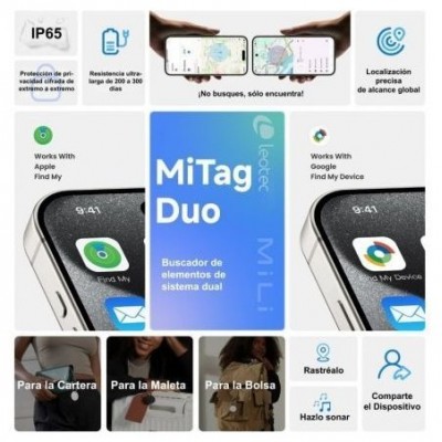 LEOTEC EASY TAG DUAL IOS Y ANDROID BLANCO + LLAVERO MARRON LEOTEC EASY TAG DUAL IOS Y ANDROID BLANCO + LLAVERO MARRON