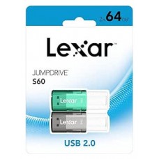 LEXAR 2X64GB PACK JUMPDRIVE S60 USB 2.0 FLASH DRIVE (Espera 4 dias)