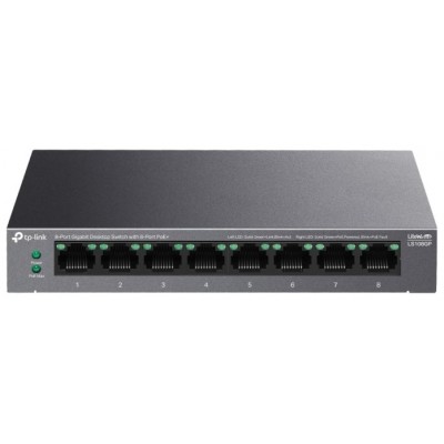 TP-Link LiteWave LS108GP switch No administrado Gigabit Ethernet (10/100/1000) Energía sobre Ethernet (PoE) Negro (Espera 4 dias)