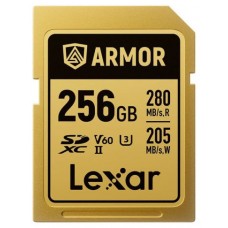 LEXAR 256GB PROFESSIONAL ARMOR GOLD SDXC UHS-II CARDS,  UP TO 280MB/S READ 210MB/S WRITE C10 V60 U3,STAINLESS STEEL CASING, IP68 (Espera 4 dias)