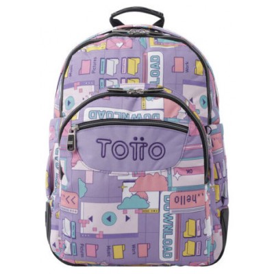 MOCHILA ESCOLAR MORADO CIBER - CRAYOLES TOTTO MA04ECO029-2210N-2QI (Espera 4 dias)