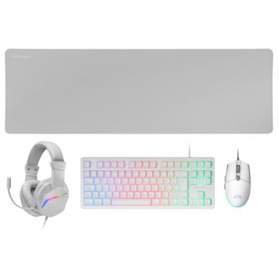 MARS GAMING Combo Gaming MCP-RGB3W 4EN1 BlancO