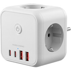 CARGADOR CUBO 3xAC + 2xUSB-C + 2xUSB-A 20W PD+GaN TYPE-F BLANCO MARS GAMING (Espera 4 dias) CARGADOR CUBO 3xAC + 2xUSB-C + 2xUSB-A 20W PD+GaN TYPE-F BLANCO MARS GAMING (Espera 4 dias)
