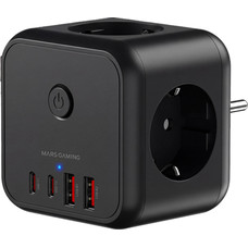 CARGADOR CUBO 3xAC + 2xUSB-C + 2xUSB-A 20W PD+GaN TYPE-F NEGRO MARS GAMING (Espera 4 dias) CARGADOR CUBO 3xAC + 2xUSB-C + 2xUSB-A 20W PD+GaN TYPE-F NEGRO MARS GAMING (Espera 4 dias)