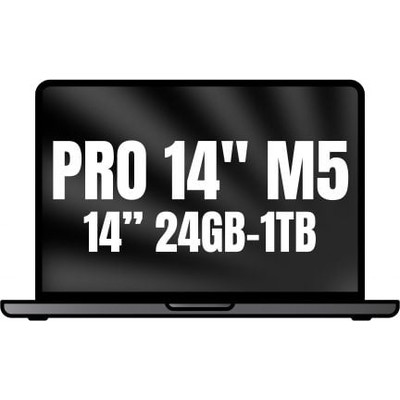 MACBOOK PRO APPLE 14"" M5 PRO 15CORE CPU+16CORE GPU 24GB 1TB NEGRO ESPACIAL (Espera 4 dias)