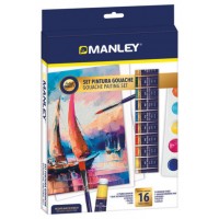 SET PINTURA GOUACHE 16 PZAS MANLEY MGH00100 (Espera 4 dias)