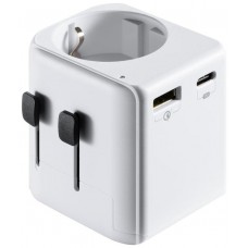 Ewent EW1472 adaptador de enchufe eléctrico Universal Blanco (Espera 4 dias)