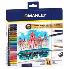 SET CREATIVO LAPICES DE COLORES 23 UDS MANLEY MLA00023 (Espera 4 dias)