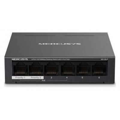 SWITCH POE+ NO GESTIONABLE MERCUSYS MS106LP 6P 10/100