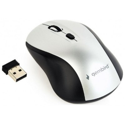 RATON GEMBIRD PLATA NEGRO RF INALAMBRICO PILAS