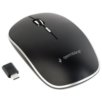 RATON GEMBIRD OPTICO 1600 DPI NEGRO RECEPTOR USB-C RF INALAMBRICO PILAS