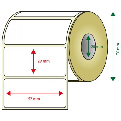PACK DE 6 ROLLOS DE ETIQUETAS ADHESIVAS TERMICAS