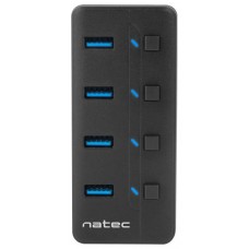 HUB NATEC MANTIS 2 USB 3.0 4 PUERTOS ON OFF CON ALIMENTADOR