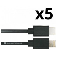 KIT 5 UNIDADES CABLE USB 3.0 USB-A MACHO A USB-C MACHO