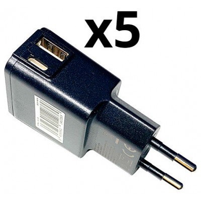 CARGADOR DE PARED NORTESS KIT 5 UNIDADES USB  1 PUERTO