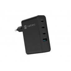 CARGADOR NATEC RIBERA GAN 100W 3XUSB-C + 1XUSB-A PD3.0 QC3.0 NEGRO