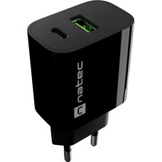 CARGADOR NATEC RIBERA 20W 1XUSB-A QC3.0 + 1XUSB-C PD3.0 NEGRO CARGADOR NATEC RIBERA 20W 1XUSB-A QC3.0 + 1XUSB-C PD3.0 NEGRO