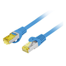 CABLE RED LANBERG LATIGUILLO CAT.6A S/FTP LSZH CU 0.5M AZUL FLUKE PASSED