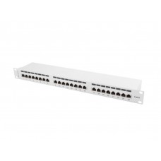 PATCH PANEL LANBERG 24 PUERTOS 1U 19" CAT.6 FTP GRIS