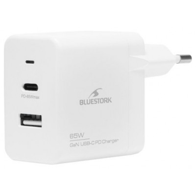 BLUESTORK CARGADOR ULTRACOMPACTO USB-C 65W TECNOLOGIA GAN BLANCO (Espera 4 dias)