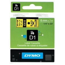 DYMO Cinta LM D1 6mmx7m Negro/amarillo