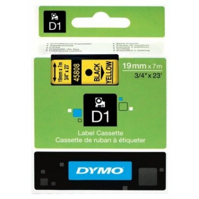 DYMO Cinta LM D1 19mmx7m Negro/amarillo