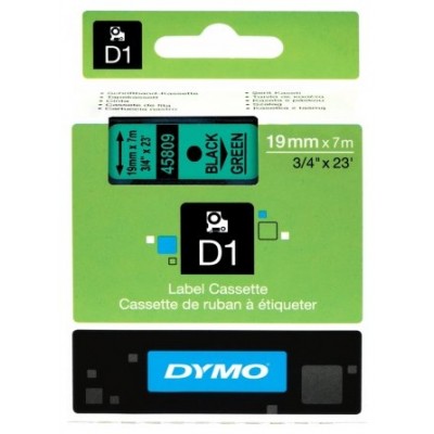 DYMO Cinta LM D1 19mmx7m Negro/verde