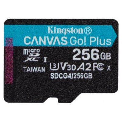 Kingston Technology 256 GB microSDXC Canvas Go Plus Gen4 200R A2 U3 Paquete individual sin ADP (Espera 4 dias)
