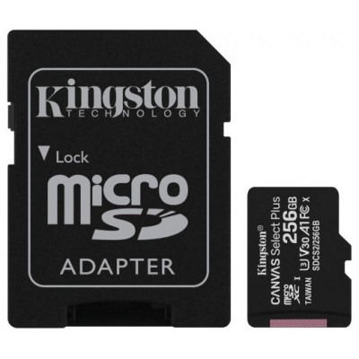 KINGSTON 256GB MICSDXC CANVAS SELECT PLUS 100R A1 C10 CARD+ADP (Espera 4 dias)
