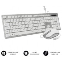 TECLADO + RATON WIRED ERGO KEYS SILENT FLAT PLATA SUBBLIM (Espera 4 dias)