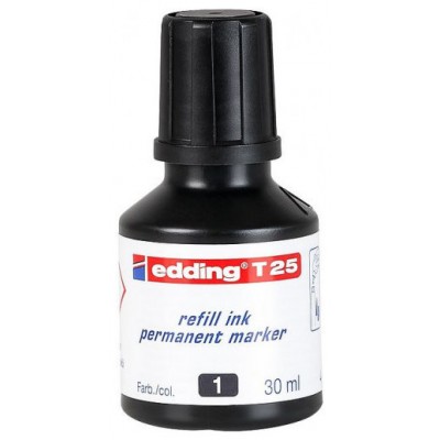 FRASCO TINTA PARA RELLENAR 25ML NEGRO EDDING T25-001 (Espera 4 dias)