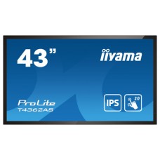 MONITOR IIYAMA 43" 4K 20P TACTIL IPS (T4362AS-B1) 3840X2160 / OPERACION 24/7 / HDMIX3 / HORIZONTAL Y APAISADO / 420CD/M2, 1200:1, 8MS, USB TOUCH INTERFACE, RS232C / 16GB EMMC / 2G RAM / 1GB EMBEDDED / SD CARD SLOT / ESHARE / VESA 200 MM (Espera 4 dia