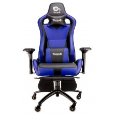 Talius silla Caiman V2 gaming black/blue reposapies, 4D, Frog, base metal, ruedas 75mm silicona, gas