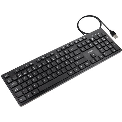 Teclado silencioso USB, 105 teclas, Negro Teclado silencioso USB, 105 teclas, Negro