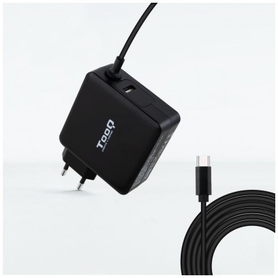 CARGADOR PORTATIL USB-C TOOQ PD3.0 65W NEGRO