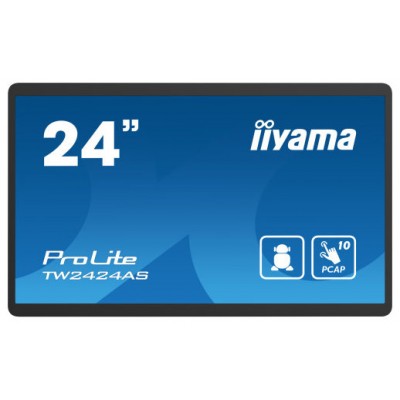 iiyama TW2424AS-B1 pantalla de señalización Pantalla plana para señalización digital 60,5 cm (23.8") Wifi 250 cd / m² 4K Ultra HD Negro Pantalla táctil Procesador incorporado Android 24/7 (Espera 4 dias)