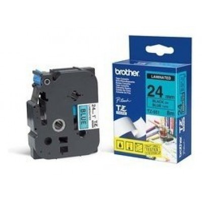 BROTHER Cinta laminada azul/ negro 24mm