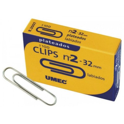 CAJA 100 CLIP NIQUELADO 32 MM U200304 UMEC (MIN10) (Espera 4 dias)