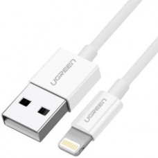 Ugreen cable USB 2.0 A lightning 2m, 5V/2.4A iPhone 7 / 7plus / 6S/ 6 / 6 Plus, iPhone 5s/5c/5, iPad Mini/Mini 2, iPad 1 m Blanco (Espera 4 dias)