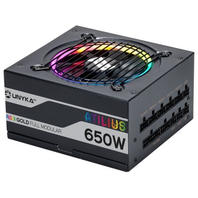 FUENTE GAMING ATILIUS RGB 650W-WHITE-92% EFICIENCIA