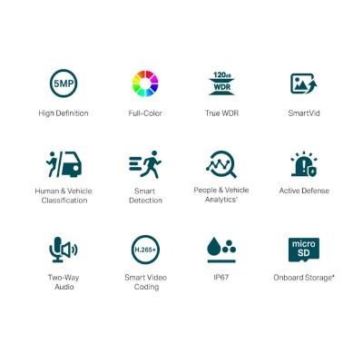 VIGI Cámara IP Bullet C350 5MP Plástico Full-Color