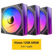 KIT 3 VENTILADORES AUXILIAR VISION 120R A-RGB NEGRO ANTEC (Espera 4 dias)