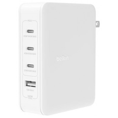 CARGADOR USB-C  BELKIN 140W WCH014BTWH 3XUSB-C 1XUSB-A