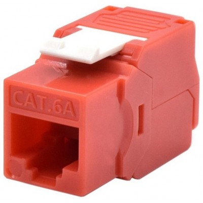 PRESA KEYSTONE WP CAT.6A UTP, TOOLLESS, COLOR ROJO